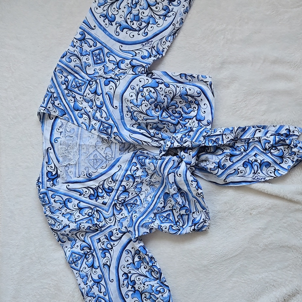 Luisa Positano Linen Crop Top